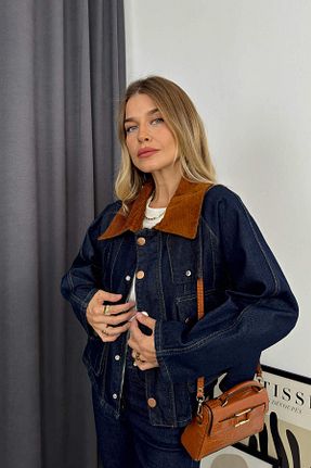 کت سرمه ای زنانه اورسایز Sue Store - کد 866276165