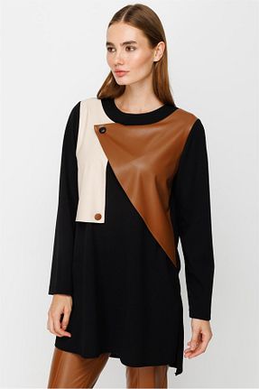 تونیک حجاب مشکی زنانه بافتنی Esswaap - کد 775029107