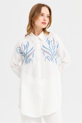 تونیک حجاب سفید زنانه بافتنی Esswaap - کد 826201858