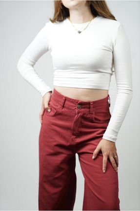 پیراهن سفید زنانه اورسایز RAVİ - کد 865550867