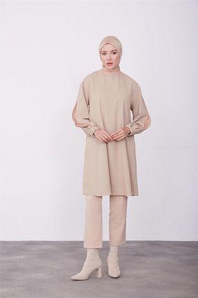 تونیک حجاب قهوه ای زنانه ویسکون Armine - کد 790589241