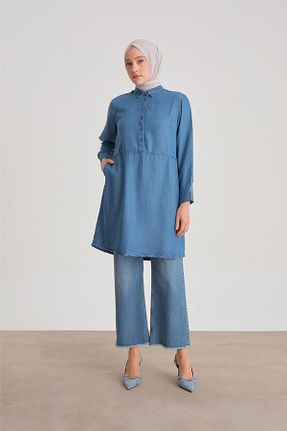 تونیک حجاب سرمه ای زنانه ویسکون Armine - کد 822141406