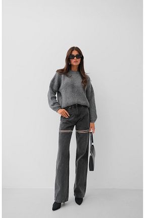 شلوار جین طوسی زنانه جاگر Black Fashion - کد 866698164