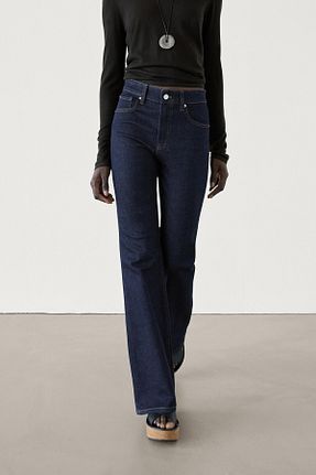 شلوار جین سرمه ای زنانه پاچه اسپانیولی Massimo Dutti - کد 846968304