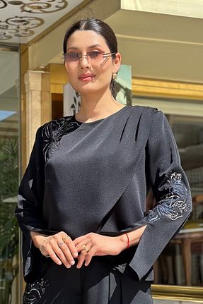 بلوز مشکی زنانه ساده FEVER - کد 866629024