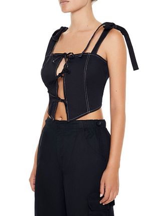 بلوز مشکی زنانه ساده Forever 21 - کد 866650419