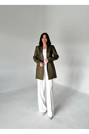 کت بلیزر خاکی زنانه پلی ویسکون VUNTAL - کد 861987677