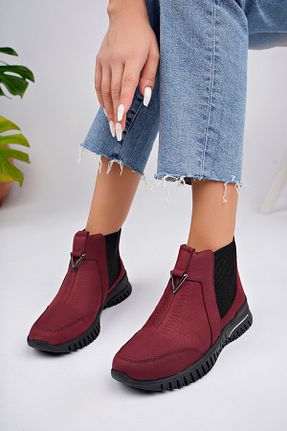 بوت / نیم بوت زرشکی زنانه نبوک Deripabuc - کد 866650265
