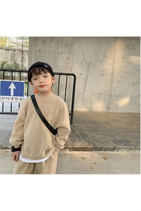 ست بالاتنه و پائین تنه قهوه ای بچه گانه بافتنی barin kids - کد 792159511