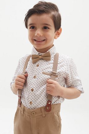 ست بالاتنه و پائین تنه بژ بچه گانه بافتنی Cansın Mini - کد 811144810