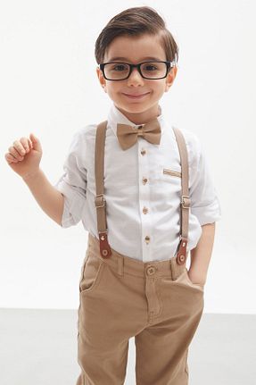 ست بالاتنه و پائین تنه سفید بچه گانه بافتنی Cansın Mini - کد 811144608