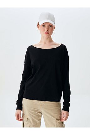 سوئیشرت مشکی زنانه ساده Ltb - کد 866665036