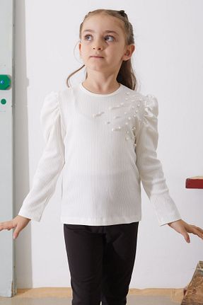 سوئیشرت سفید بچه گانه ساده Cansın Mini - کد 836686113