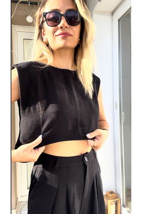 ست بالاتنه و پائین تنه مشکی زنانه بافتنی Sobe - کد 866672198