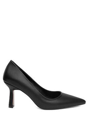 کفش پاشنه بلند کلاسیک مشکی زنانه چرم مصنوعی MİSS PARK MODA - کد 866667824