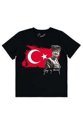 تیشرت مشکی بچه گانه رگولار Çapıt - کد 866927348