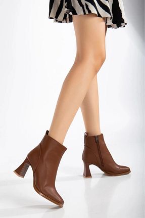 بوت / نیم بوت قهوه ای زنانه چرم مصنوعی mermaid shoes - کد 866695227