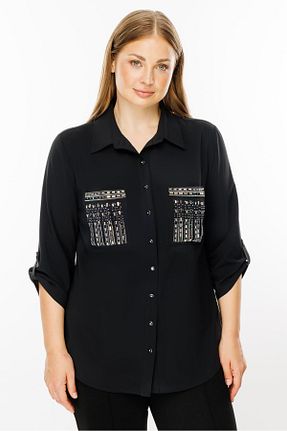 پیراهن مشکی زنانه سایز بزرگ Moda İlgi - کد 866696106