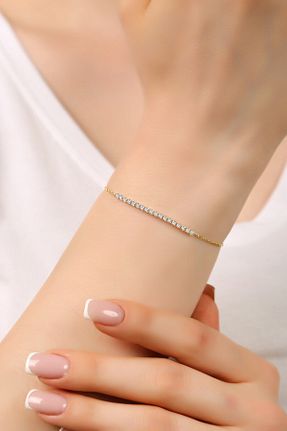 دستبند نقره طلائی زنانه 925 عیار SARIASLAN - کد 737252476