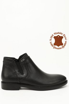 بوت / نیم بوت مشکی مردانه چرم خالص GÖNDERİ(R) - کد 51107699