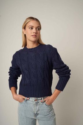 پلیور سرمه ای زنانه Saç Örgü citycenterfashion - کد 866736484