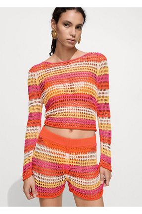 شلوارک و برمودا نارنجی زنانه مخلوط پلی استر MANGO - کد 832178832