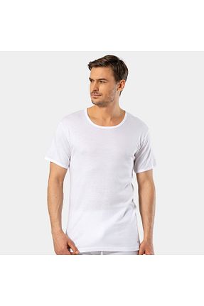 تیشرت سفید مردانه یقه دوچرخه Cacharel - کد 867237008