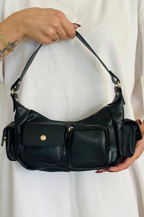 کیف دوشی مشکی زنانه چرم مصنوعی By Pellini - کد 864730237