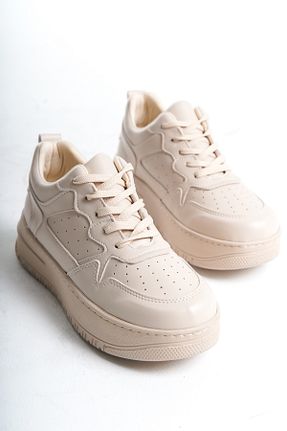 کفش اسنیکر بژ زنانه بند دار HERA SHOES - کد 844869712