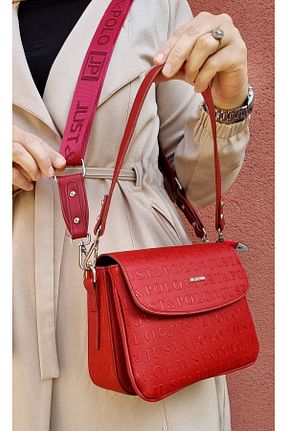 کیف دوشی قرمز زنانه چرم مصنوعی Just Polo - کد 681649703