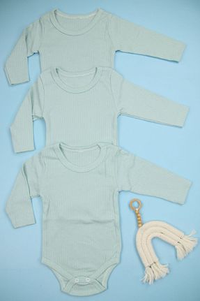 بادی و سرهمی نوزادی سبز بچه گانه %100 پنبه Lindakids - کد 856431309