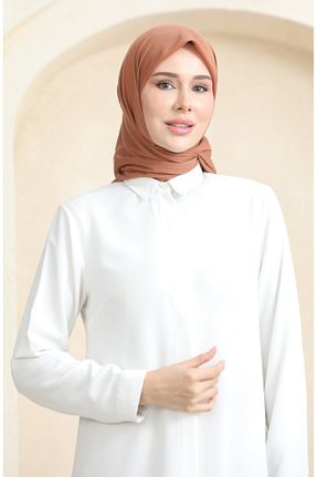روسری قهوه ای پلی استر sefamerve - کد 866905230