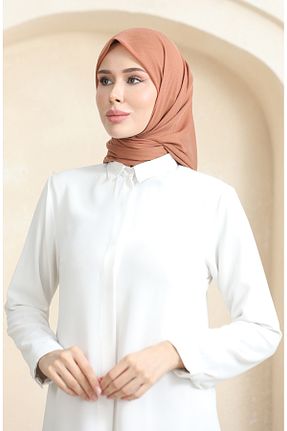 روسری قهوه ای پلی استر sefamerve - کد 866905230