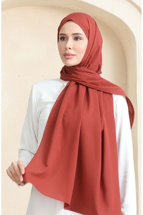 روسری قهوه ای کرپ sefamerve - کد 866905257