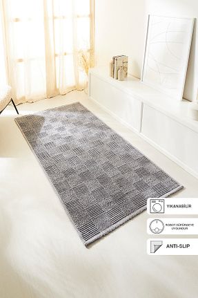 گلیم طوسی پنبه ای Ocean Home Textile - کد 865164814
