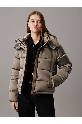 کاپشن قهوه ای زنانه رگولار Calvin Klein - کد 855234037