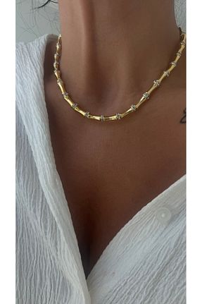گردنبند جواهر طلائی زنانه روکش طلا Vi store - کد 867003931
