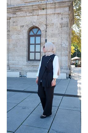 ست بالاتنه و پائین تنه مشکی زنانه بافتنی Aressy - کد 852184688