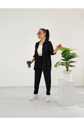 ست بالاتنه و پائین تنه مشکی زنانه بافتنی Altı Üstü Butik - کد 867156402