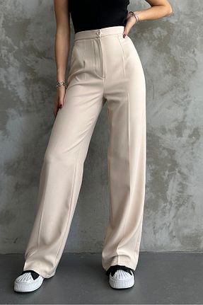شلوار بژ زنانه بافتنی macharel jeans - کد 858120373