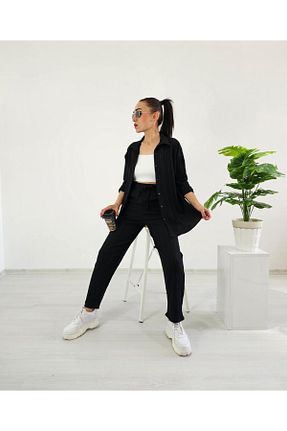 ست بالاتنه و پائین تنه مشکی زنانه بافتنی Altı Üstü Butik - کد 867156402