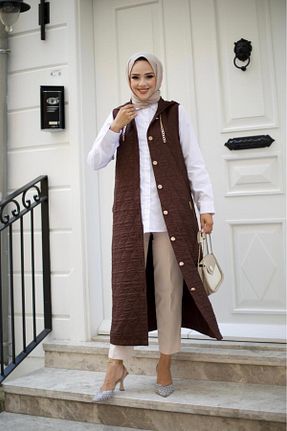 جلیقه حجاب قهوه ای زنانه Relaxed BY TÖDÜ - کد 867017954