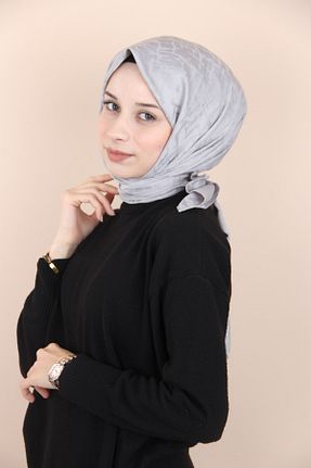 روسری طوسی پنبه ای QUAJ - کد 867053453