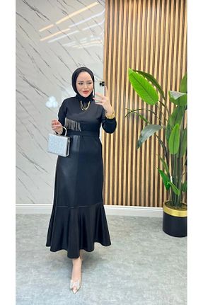 لباس مجلسی حجاب مشکی زنانه کرپ Kirazgym - کد 867066726