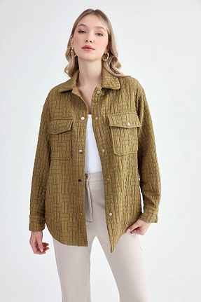 کاپشن خاکی زنانه اورسایز Vitrin - کد 867075492