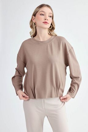 بلوز قهوه ای زنانه ساده Vitrin - کد 867074865