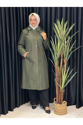 کاپشن حجاب خاکی زنانه پلی استر Butik büyük beden - کد 867083095