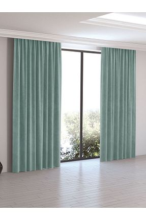 پرده زمینه آبی پلی استر Perle - کد 87753318