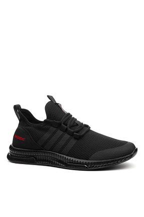 کفش اسنیکر مشکی زنانه بند دار İmerShoes - کد 44120825