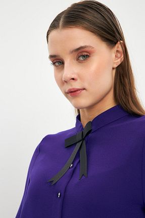 بلوز بنفش زنانه ساده Zühre - کد 867106325
